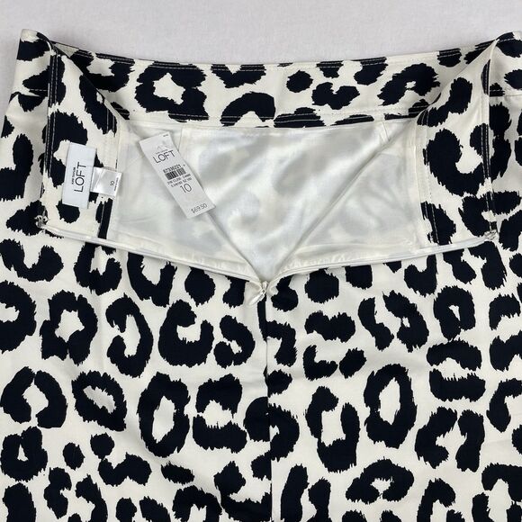 NWT Ann Taylor LOFT Skirt Animal Print Pencil Straight Silk Blend Office-10 - Picture 6 of 11